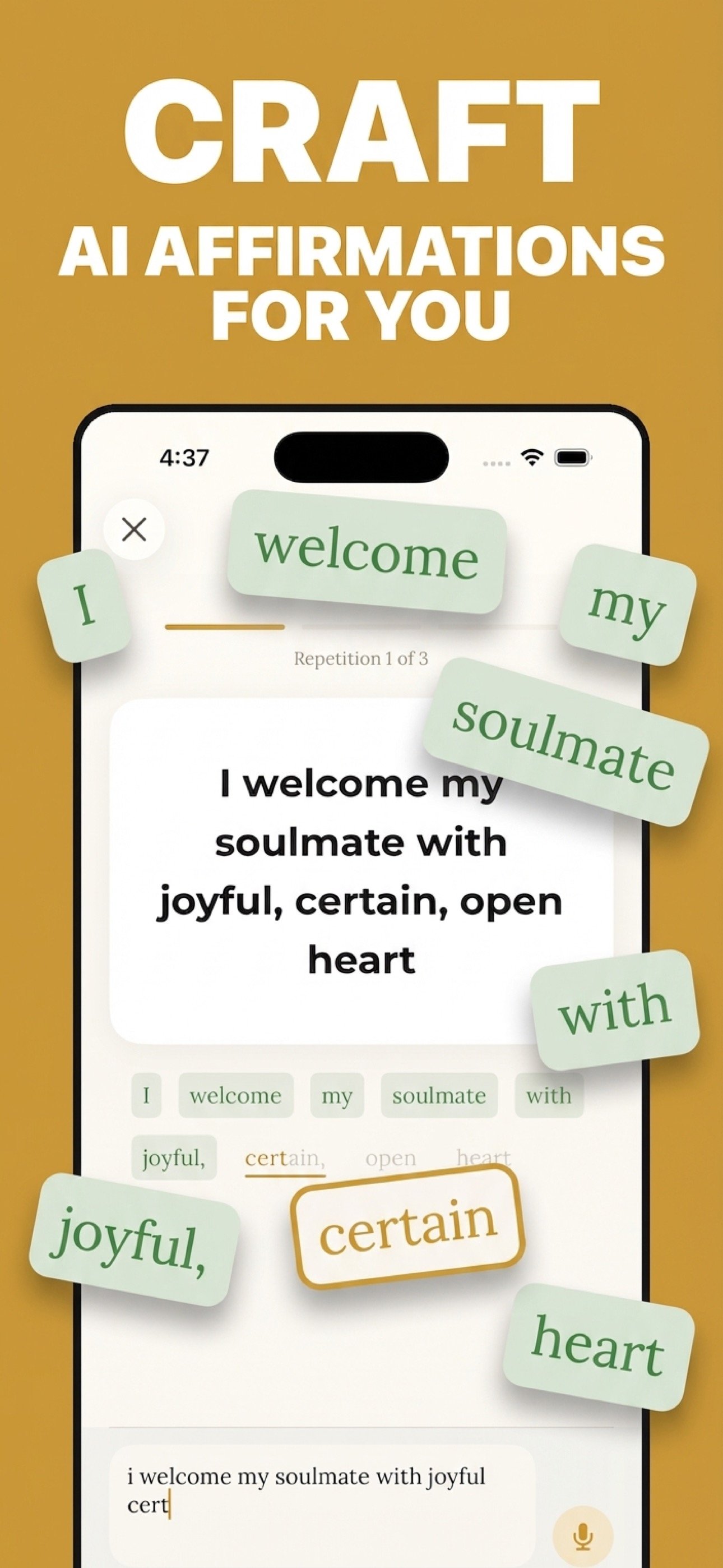 AI-crafted affirmations