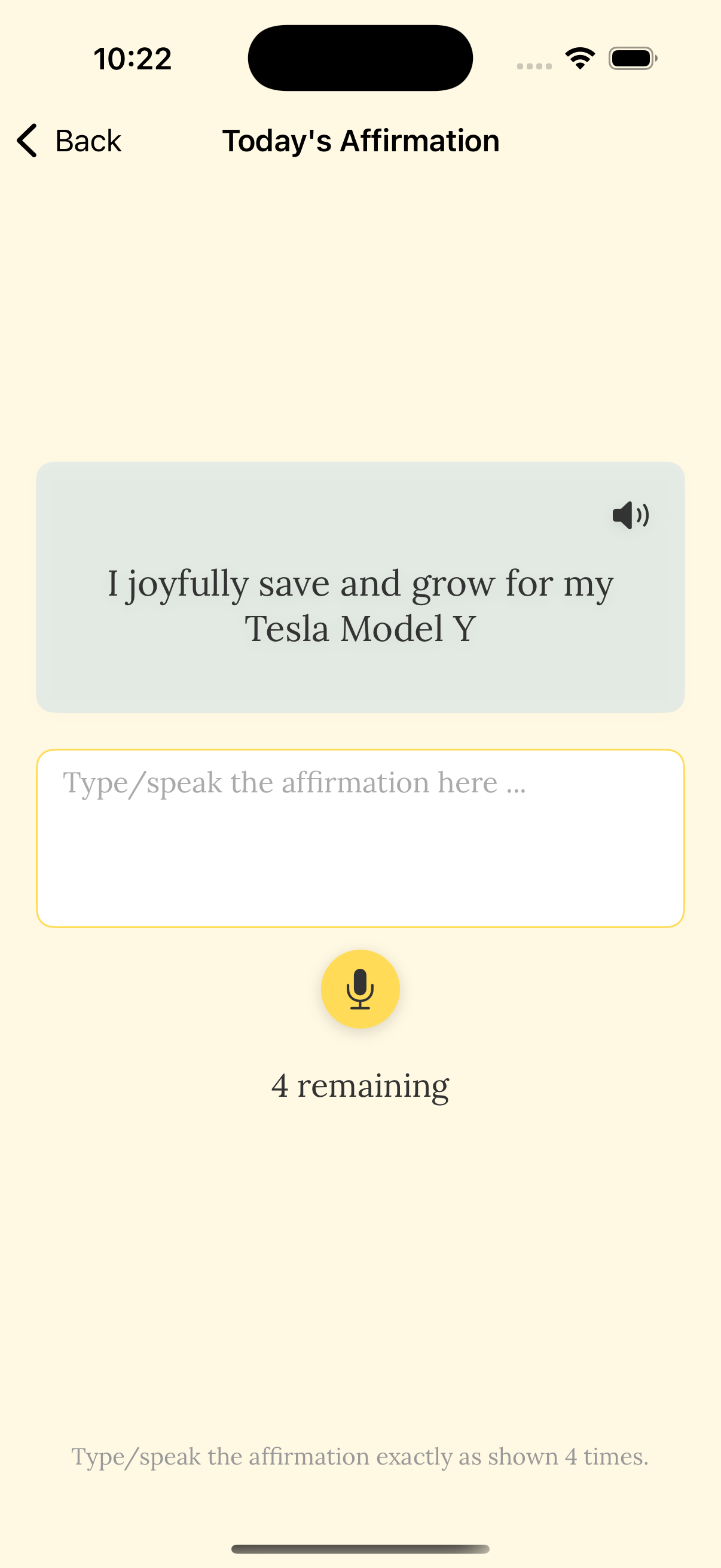 Daily Affirmations Screen